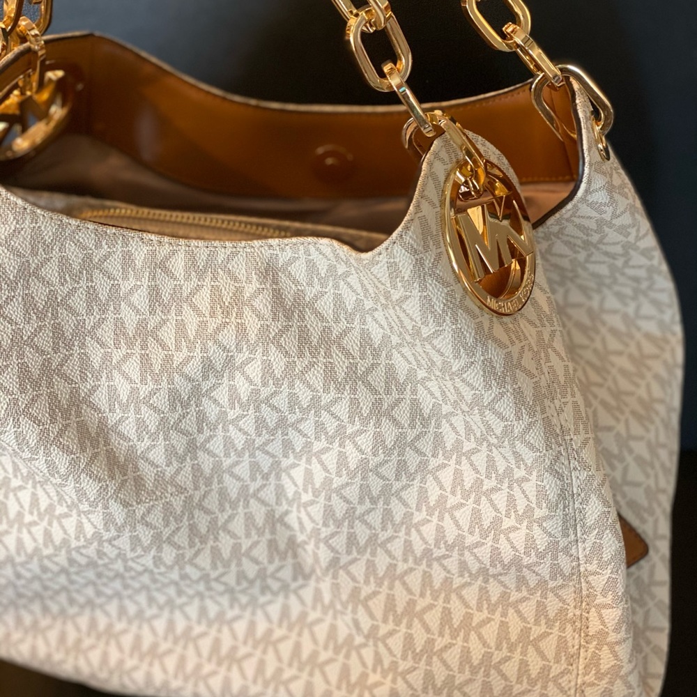 Michael Kors - Fulton Series Shoulder Bag - white/beige - (NEW- Never Used)
